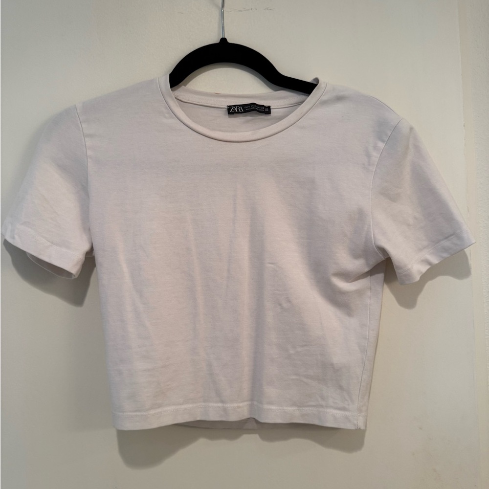 Zara Cream Short Sleeve Tee